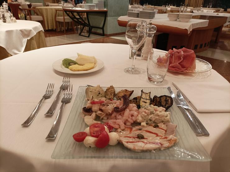 Abendessen im Hotel Orvieto